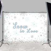 Lofaris White Snow In Love Glitter Snowflake Wedding Backdrop